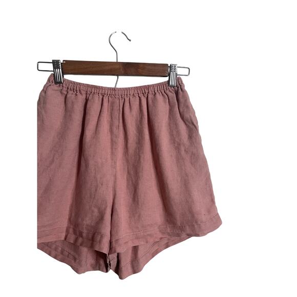 Deiji Studios Linen Sleep Shorts Casual in Dusty Pink Womans XS - Picture 4 of 8